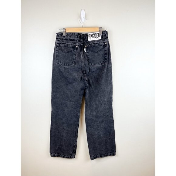 The Ragged Priest Womens high Rise Mom Jeans 28 black charcoal wash Straight Cut - Picture 2 of 14